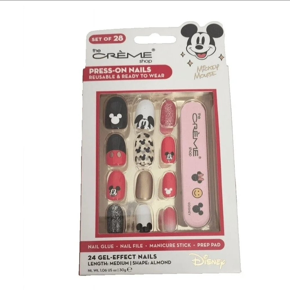 Disney Mickey Mouse Gel-Effect Nail Set - Red, Black, Cream